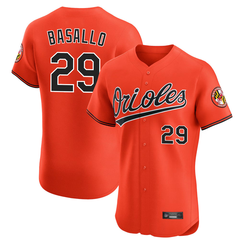 B.Orioles #29 Samuel Basallo Player Orange Limited Elite Home Game Ldoa Stitched Jerseys