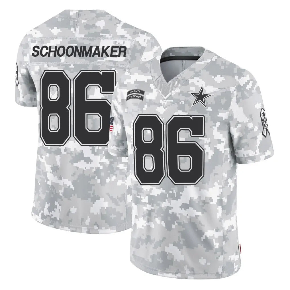 D.Cowboys #86 Luke Schoonmaker Player Arctic Camo Salute to Service Limited Home Game Kdoa Stitched Jerseys