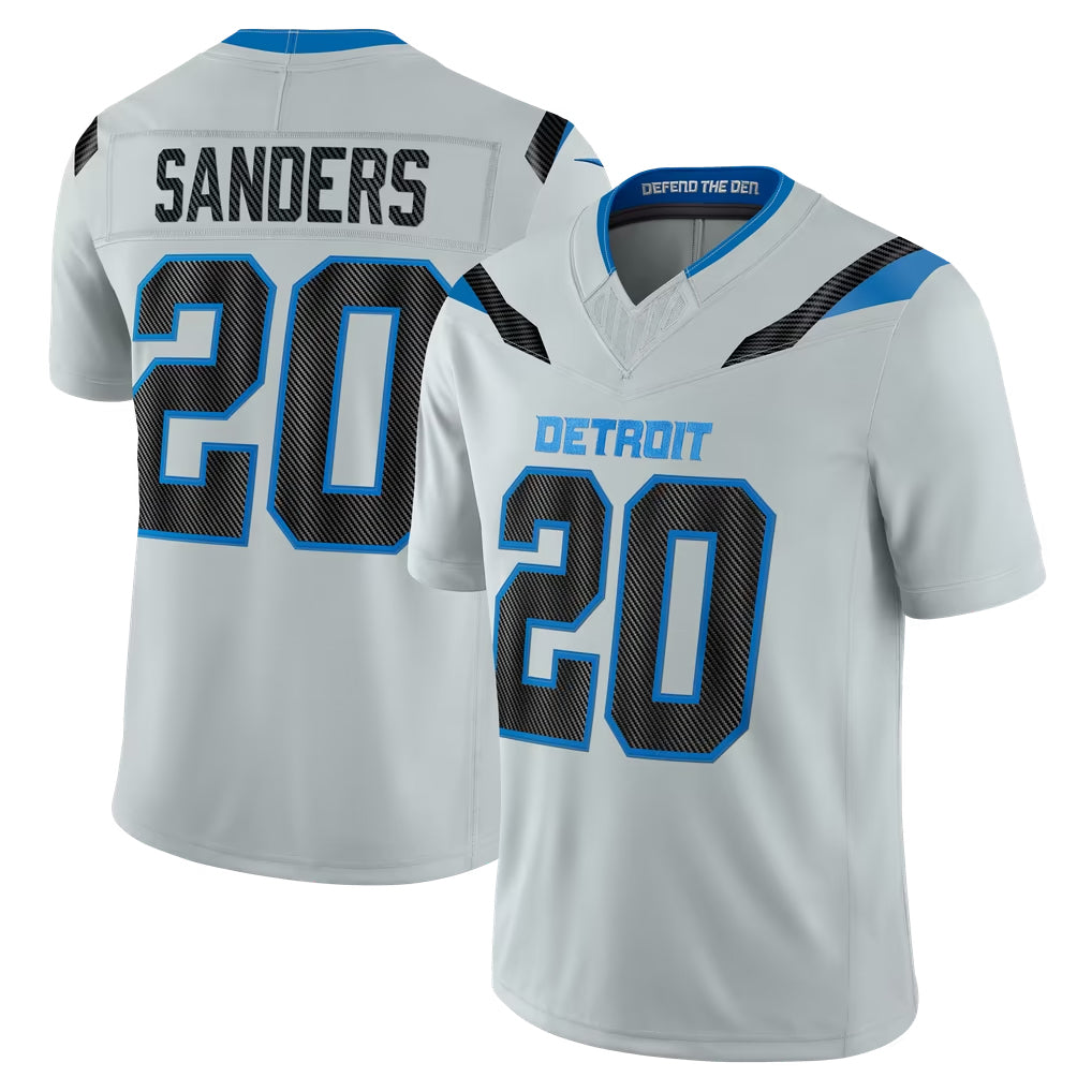 D.Lions #20 Barry Sanders Player Silver Limited 2026 Rivalries Collection Home Game Ldoa Stitched Jerseys