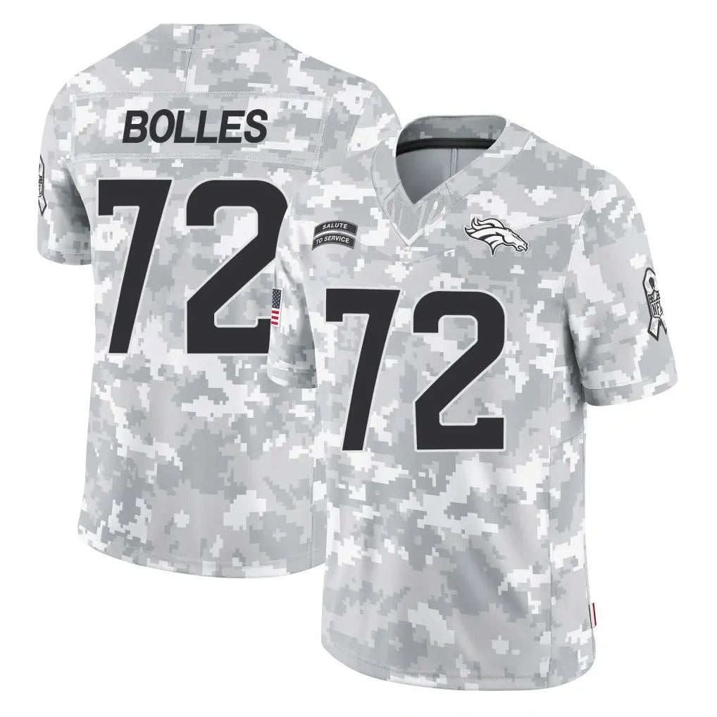 D.Broncos #72 Garett Bolles Player Arctic Camo Salute To Service Limited Ldoa Stitched Jerseys