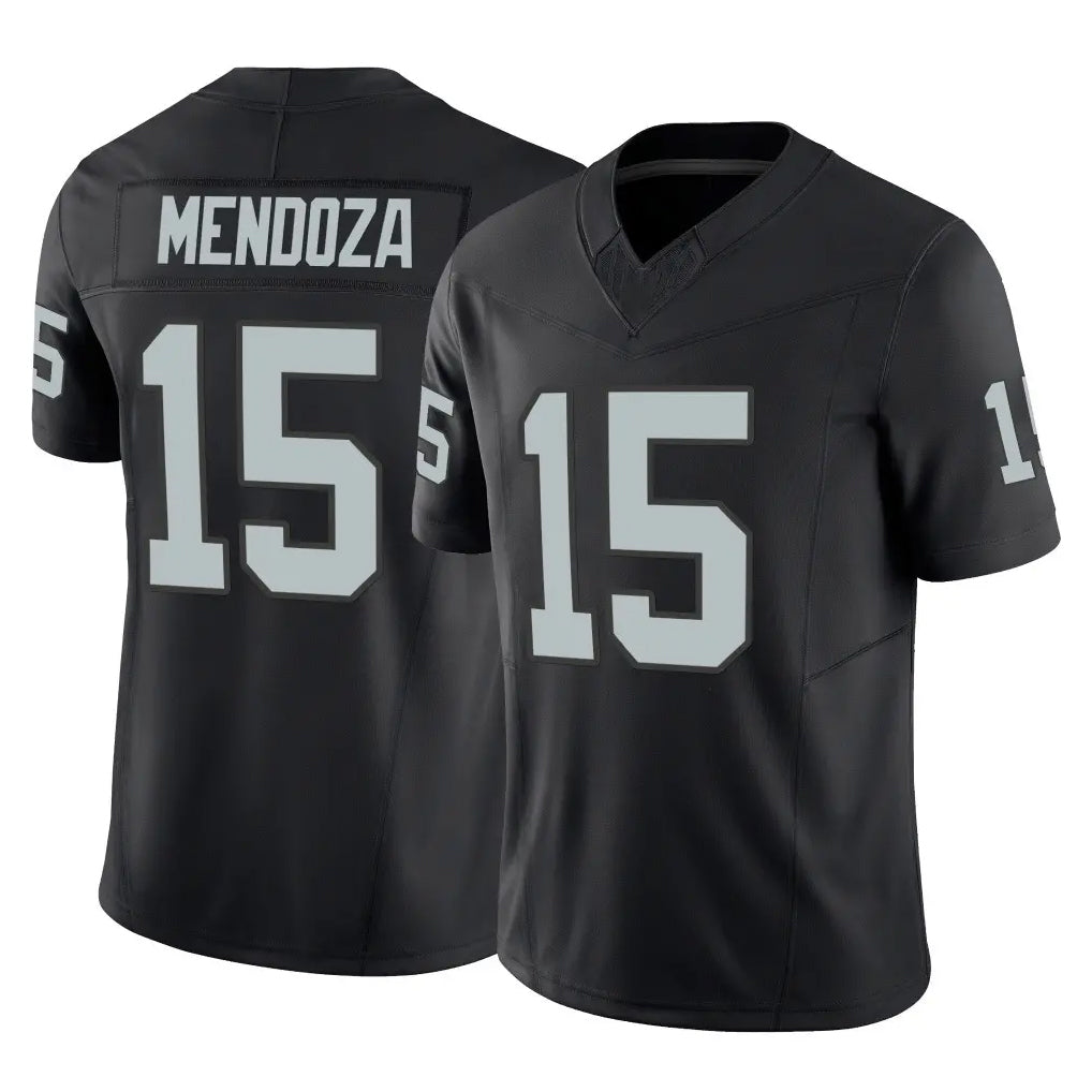 LV.Raiders #15 Fernando Mendoza Player Black Limited Vapor F.U.S.E. Home Game Ldoa Stitched Jerseys