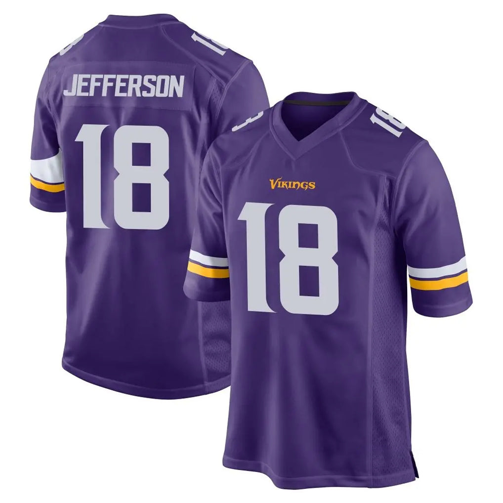 M.Vikings #18 Justin Jefferson Player Purple Home Game Ldoa Stitched Jerseys