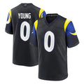 LA.Rams #0 Byron Young Player Black Midnight Rivalries Collection Home Game Ldoa Stitched Jerseys