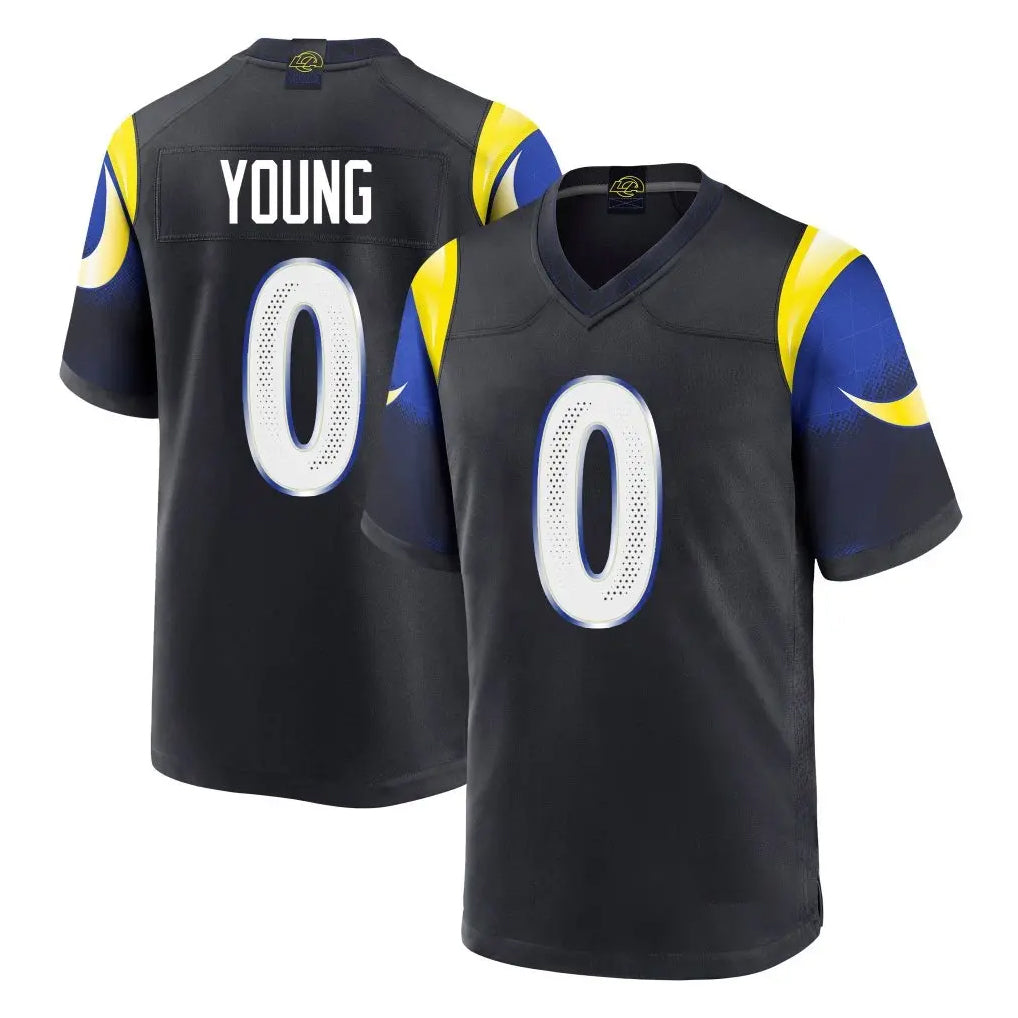 LA.Rams #0 Byron Young Player Black Midnight Rivalries Collection Home Game Ldoa Stitched Jerseys