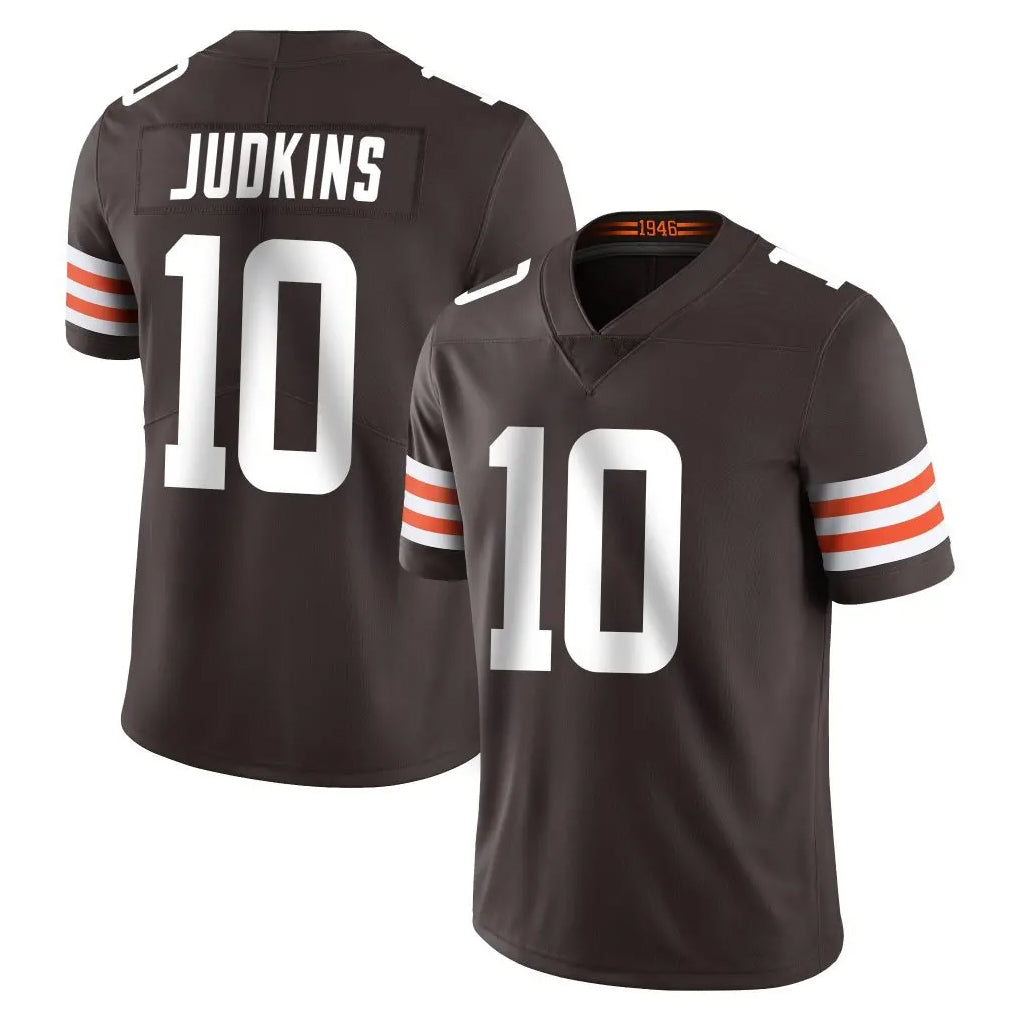 C.Browns #10 Quinshon Judkins Player Brown Color Vapor Untouchable Limited Home Game Ldoa Stitched Jerseys
