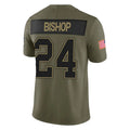 B.Bills #24 Cole Bishop Player Olive Salute To Service Limited Home Game Ldoa Stitched Jerseys