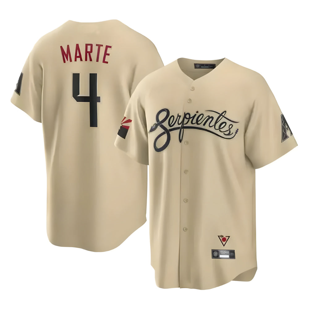 A.Diamondbacks #4 Ketel Marte Player Tan City Connect Home Game Ldoa Stitched Jerseys