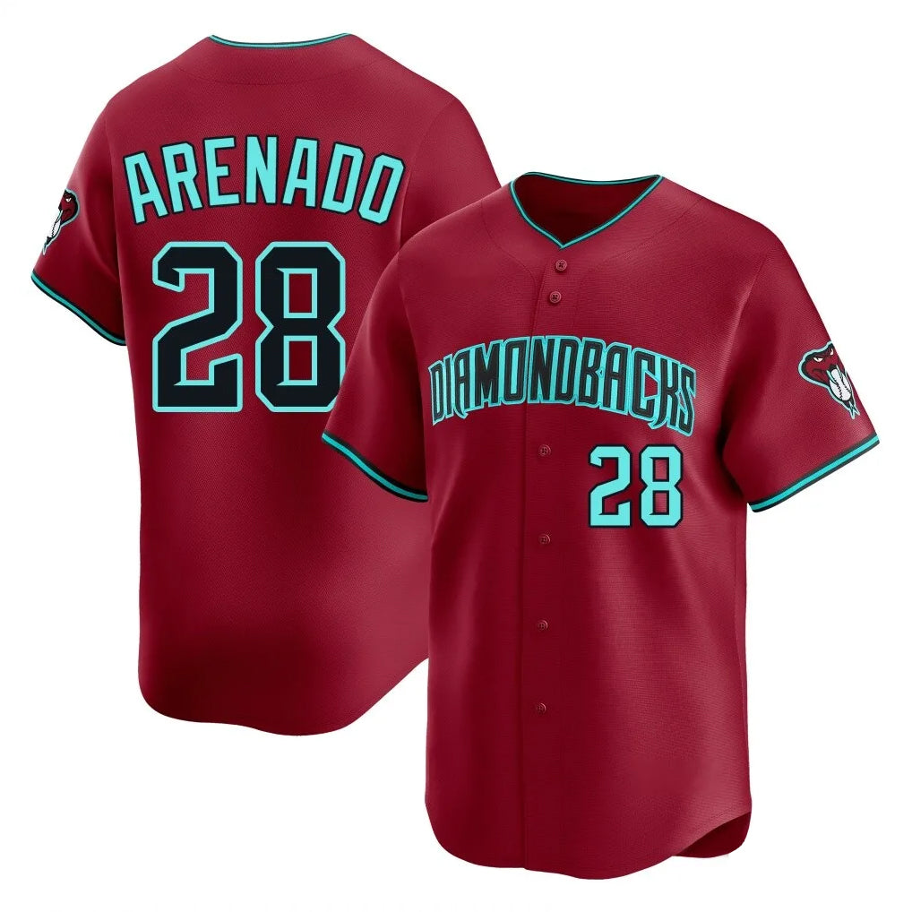 A.Diamondbacks #28 Nolan Arenado Player Red Limited Home Game Ldoa Stitched Jerseys