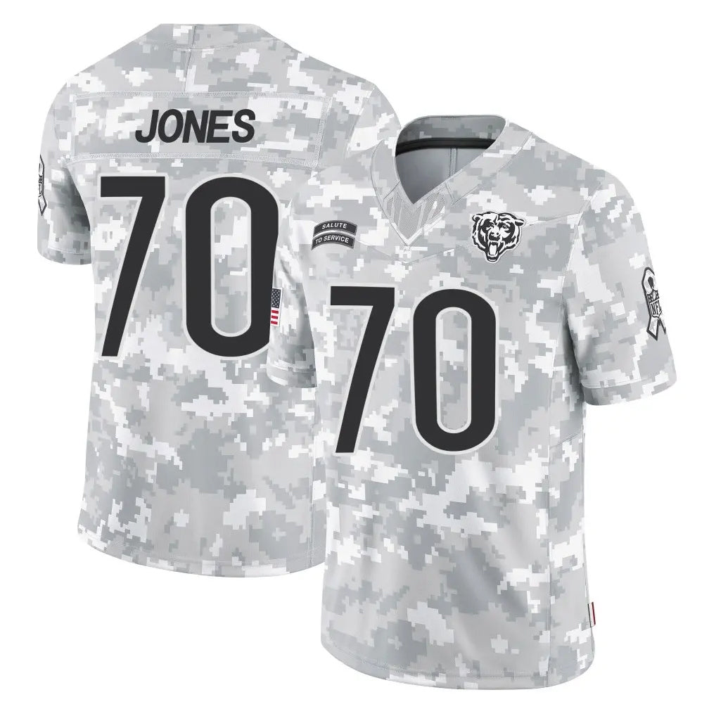 C.Bears #70 Braxton Jones Player Arctic Camo Salute to Service Limited Ldoa Stitched Jerseys