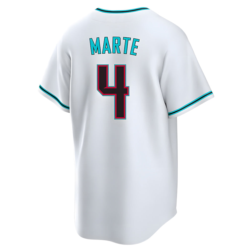 A.Diamondbacks #4 Ketel Marte Player White World Series Home Game Ldoa Stitched Jerseys