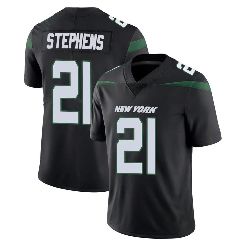 NY.Jets #21 Brandon Stephens Player Stealth Black Limited Vapor Home Game Ldoa Stitched Jerseys