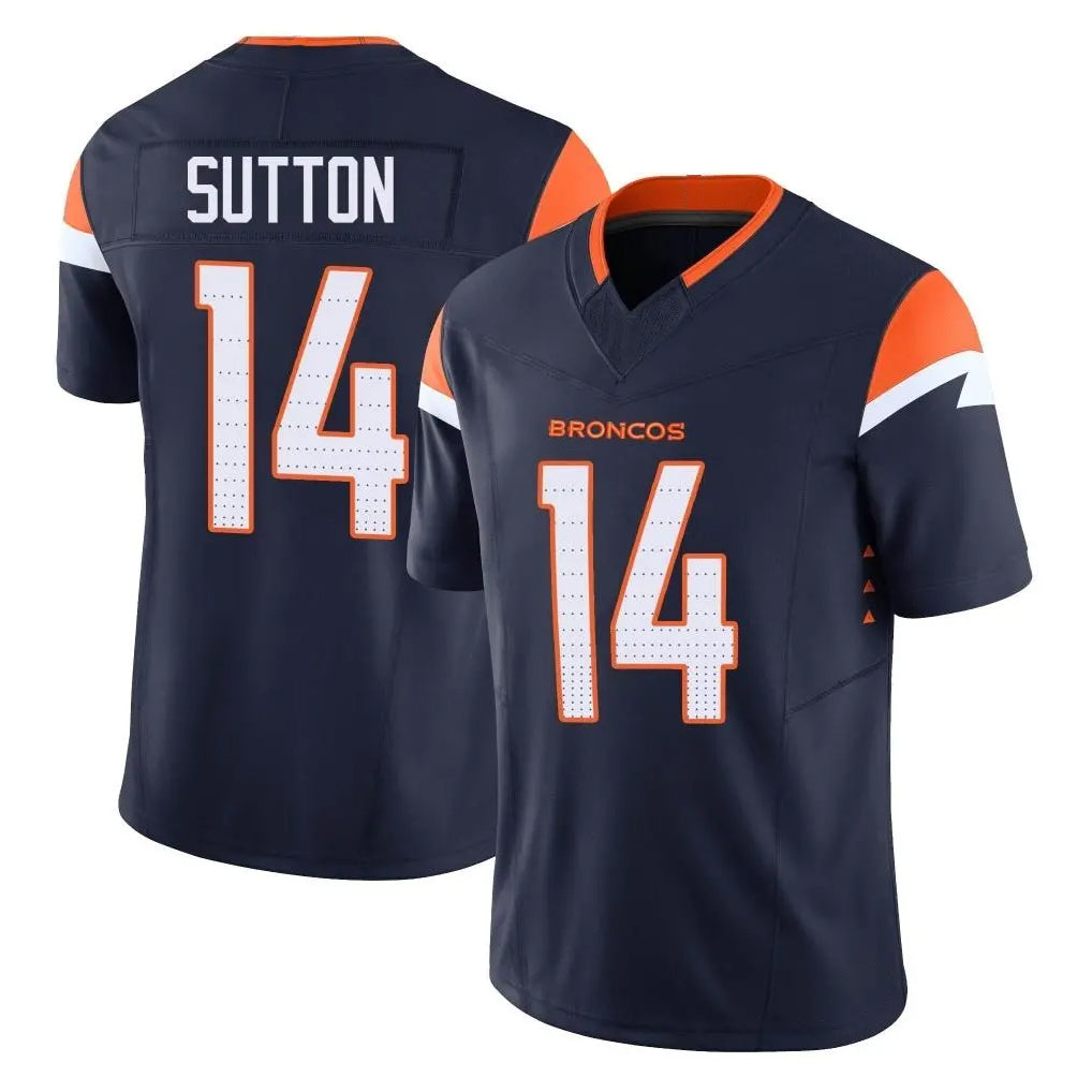 D.Broncos #14 Courtland Sutton Player Navy Limited Vapor F.U.S.E. Home Game Ldoa Stitched Jerseys
