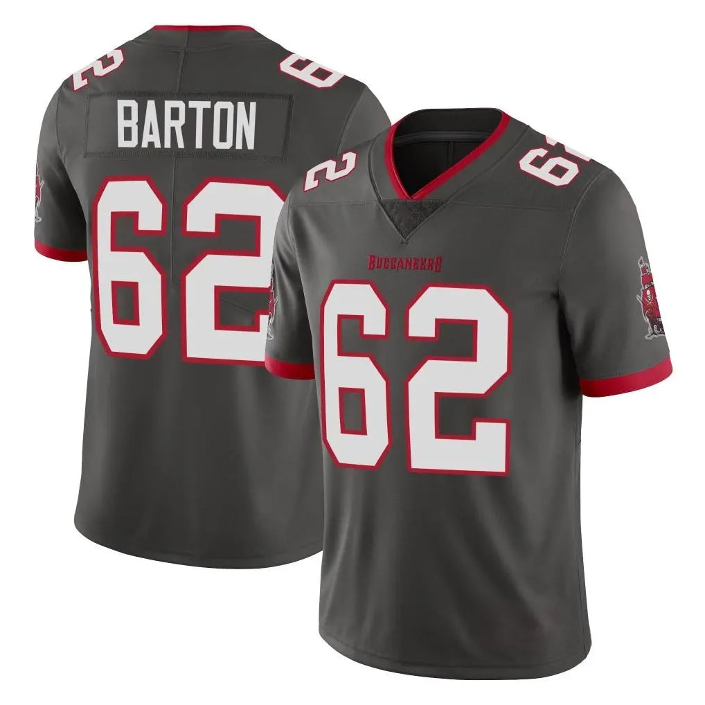 TB.Buccaneers #62 Graham Barton Player Pewter Limited Alternate Vapor Home Game Ldoa Stitched Jerseys