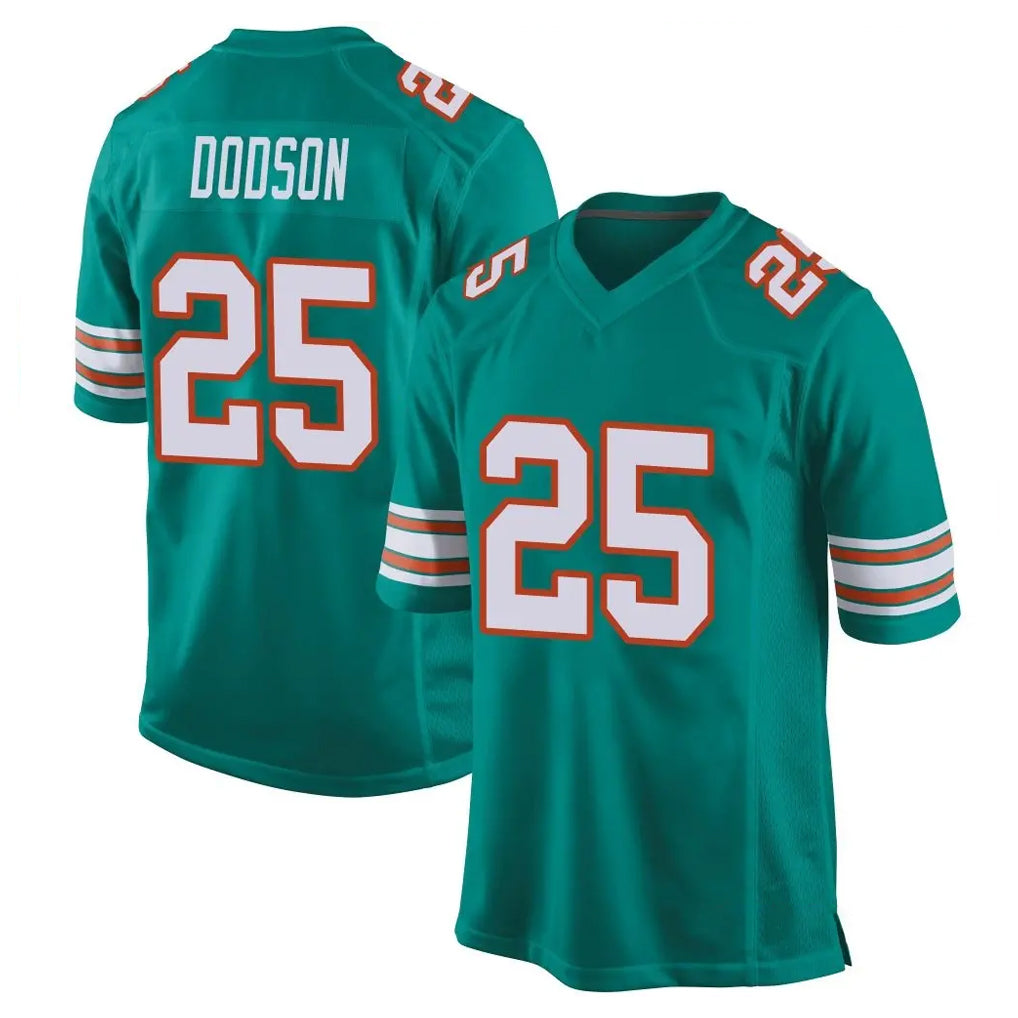 M.Dolphins #25 Tyrel Dodson Player Aqua Alternate Home Game Ldoa Stitched Jerseys