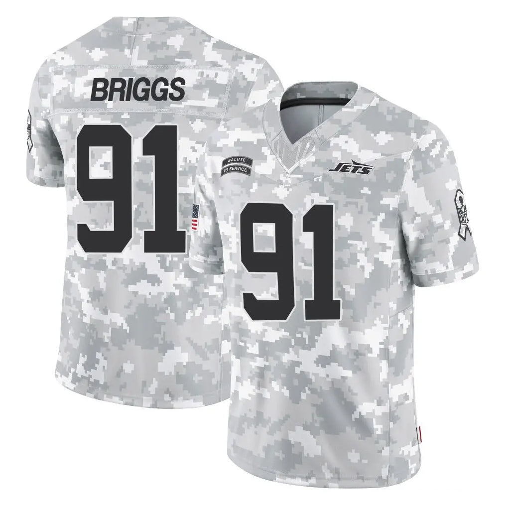 NY.Jets #91 Jowon Briggs Player Arctic Camo Salute to Service Limited Game Ldoa Stitched Jerseys