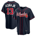 A.Braves #13 Ronald Acuna Jr Player Navy Home Game Ldoa Stitched Jerseys