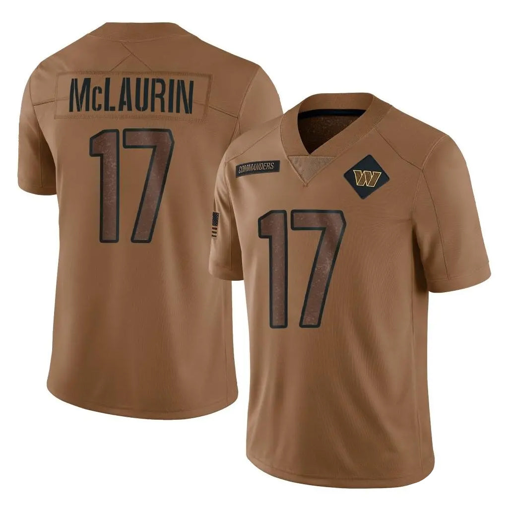 W.Commanders #17 Terry Mclaurin Player Brown Limited Salute To Service Home Game Ldoa Stitched Jerseys