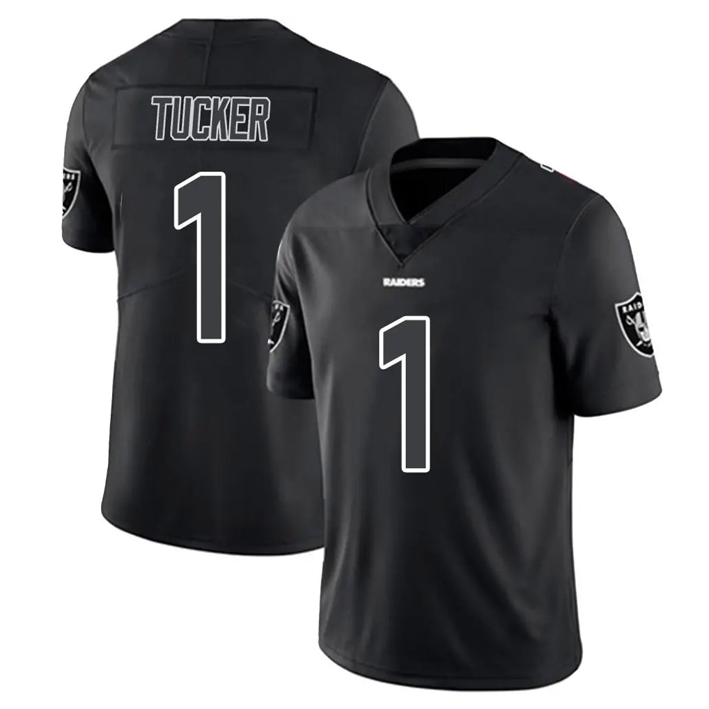 LV.Raiders #1 Tre Tucker Player Black Limited Black Impact Home Game Ldoa Stitched Jerseys