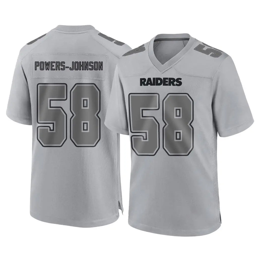 LV.Raiders #58 Jackson Powers-Johnson Player Gray Atmosphere Fashion Limited Game Ldoa Stitched Jerseys