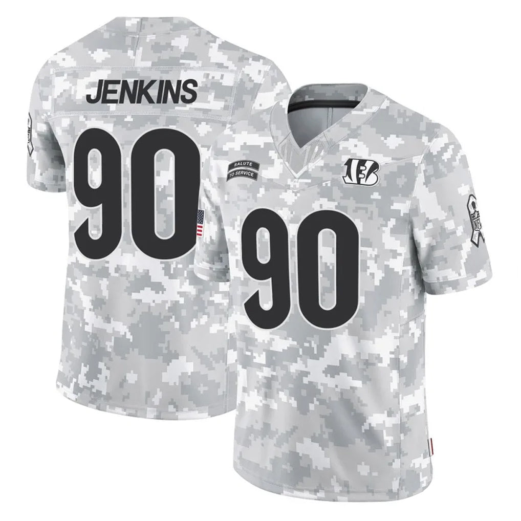 C.Bengals #90 Kris Jenkins Jr Player Arctic Camo Salute to Service Limited Ldoa Stitched Jerseys