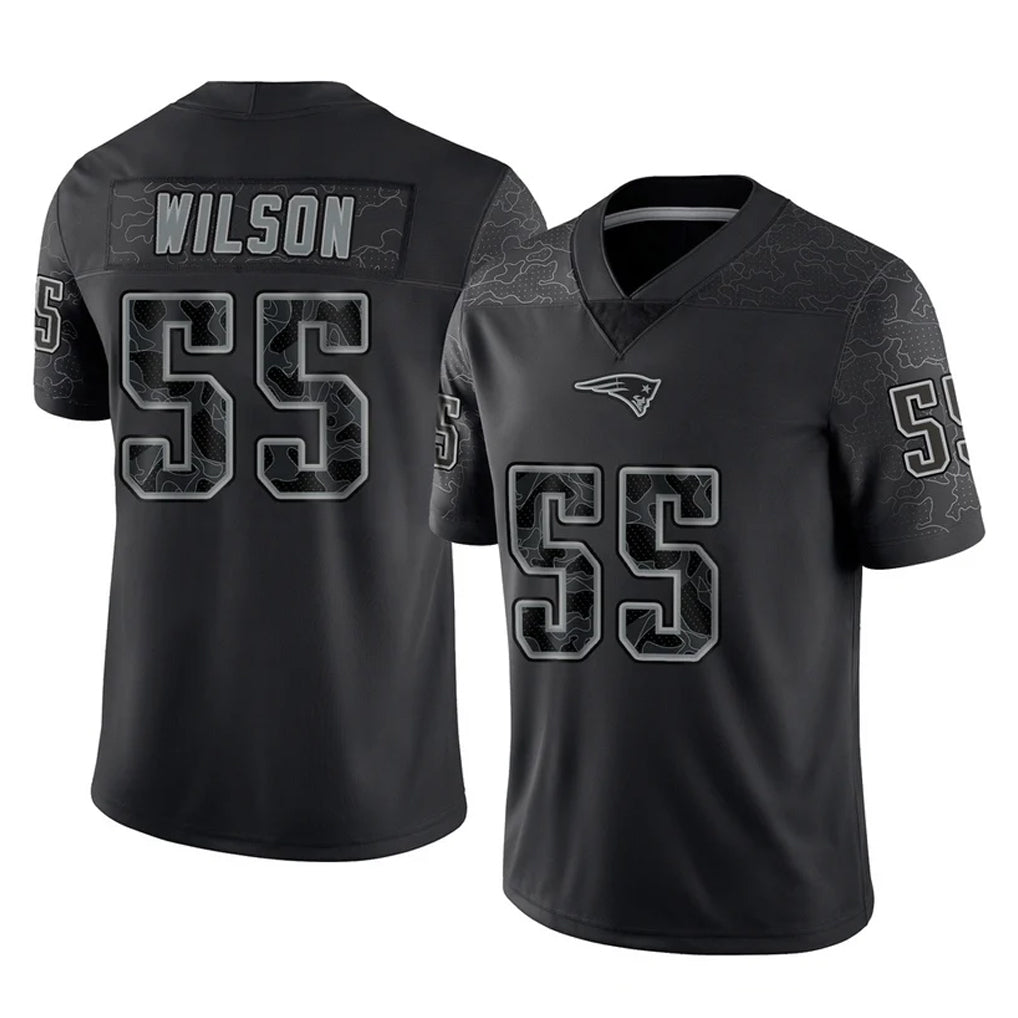 NE.Patriots #55 Jared Wilson Player Black Reflective LImited Home Game Ldoa Stitched Jerseys