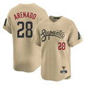 A.Diamondbacks #28 Nolan Arenado Player Tan City Connect Limited Home Game Ldoa Stitched Jerseys