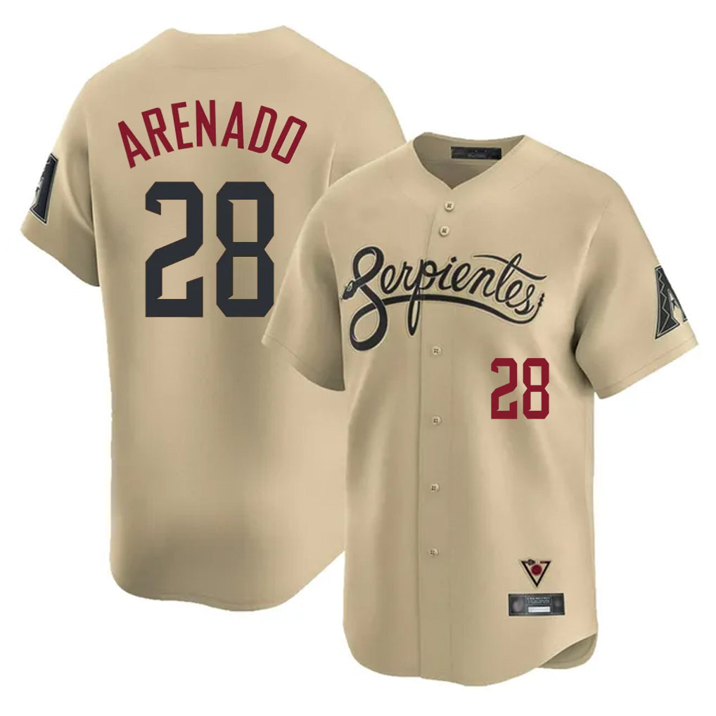 A.Diamondbacks #28 Nolan Arenado Player Tan City Connect Limited Home Game Ldoa Stitched Jerseys