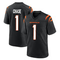 C.Bengals #1 Ja'Marr Chase Player Black Home Game Ldoa Stitched Jerseys