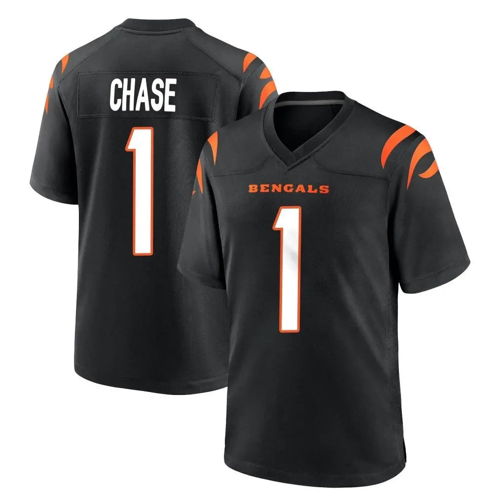C.Bengals #1 Ja'Marr Chase Player Black Home Game Ldoa Stitched Jerseys