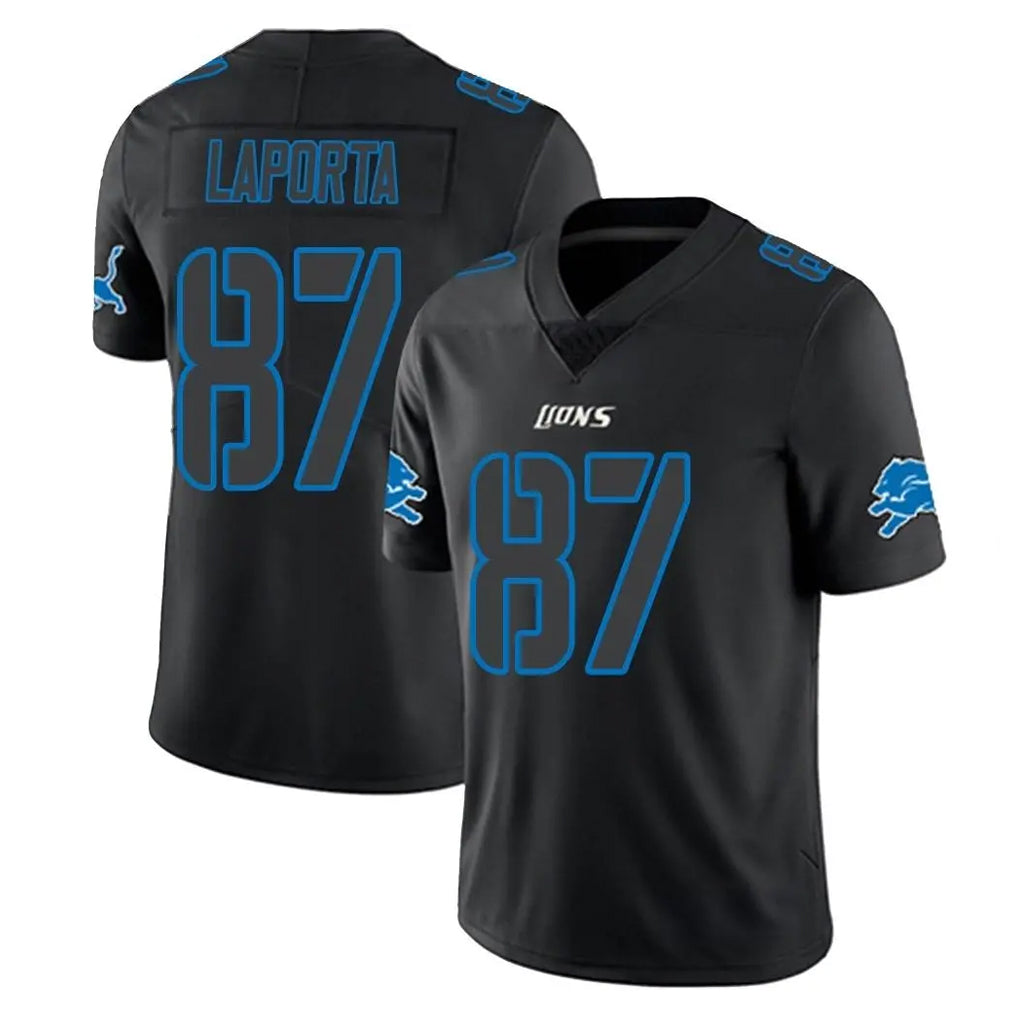 D.Lions #87 Sam LaPorta Player Black Impact Limited Home Game Ldoa Stitched Jerseys