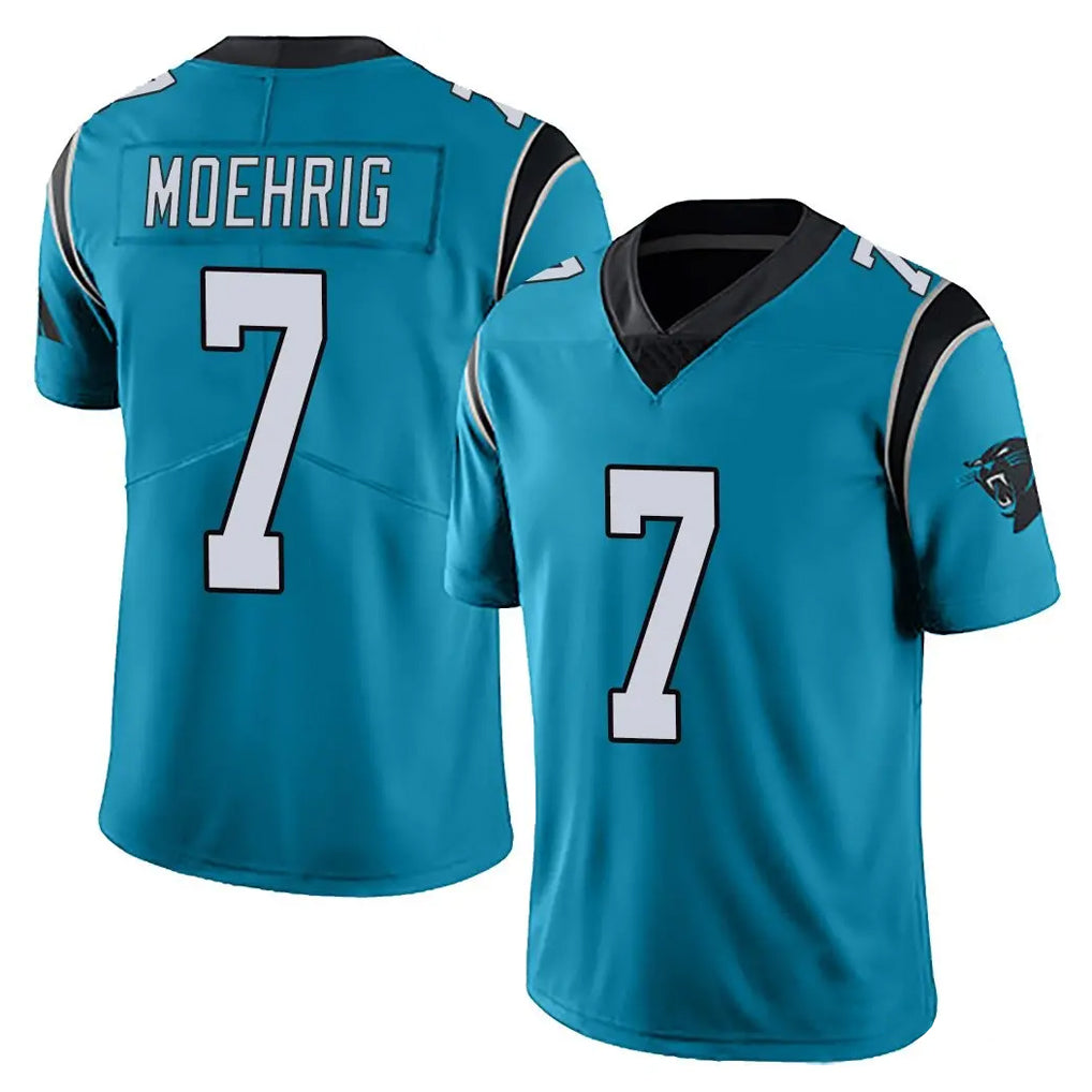 C.Panthers #7 Tre'von Moehrig Player Blue Vapor Untouchable Limited Game Ldoa Stitched Jerseys