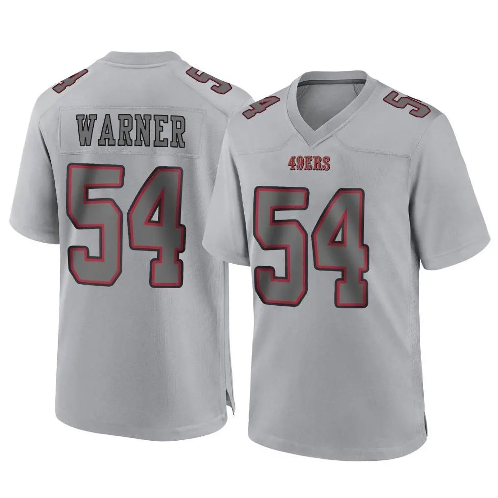SF.49ers #54 Fred Warner Player Gray Atmosphere Fashion Home Game Ldoa Stitched Jerseys