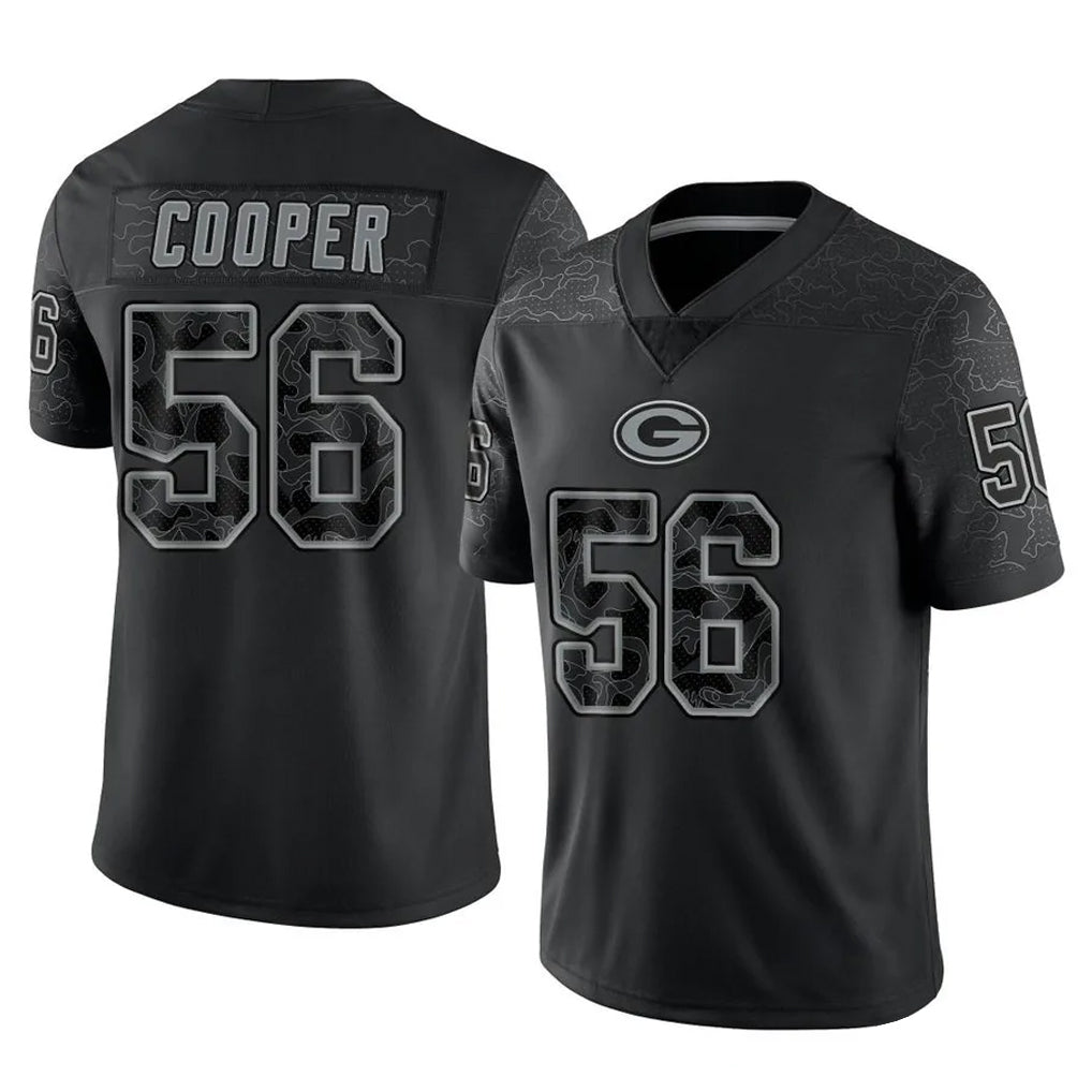 GB.Packers #56 Edgerrin Cooper Player Black Reflective Limited Home Game Ldoa Stitched Jerseys
