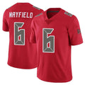TB.Buccaneers #6 Baker Mayfield Player Red Limited Color Rush Home Game Ldoa Stitched Jerseys