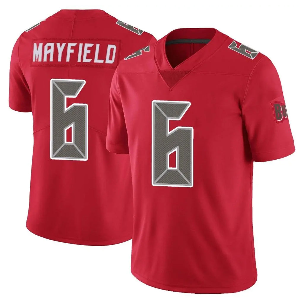 TB.Buccaneers #6 Baker Mayfield Player Red Limited Color Rush Home Game Ldoa Stitched Jerseys