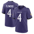 B.Ravens #4 Zay Flowers Player Purple Home Game Ldoa Stitched Jerseys