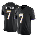 B.Ravens #7 Rashod Bateman Player Black Vapor F.U.S.E. Limited Ldoa Stitched Jerseys