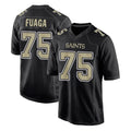 NO.Saints #75 Taliese Fuaga Player Black Carbon Fashion Home Game Ldoa Stitched Jerseys