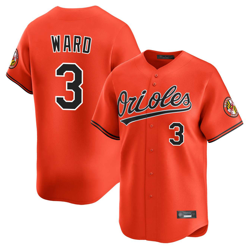 B.Orioles #3 Taylor Ward Player Orange Limited Home Game Ldoa Stitched Jerseys