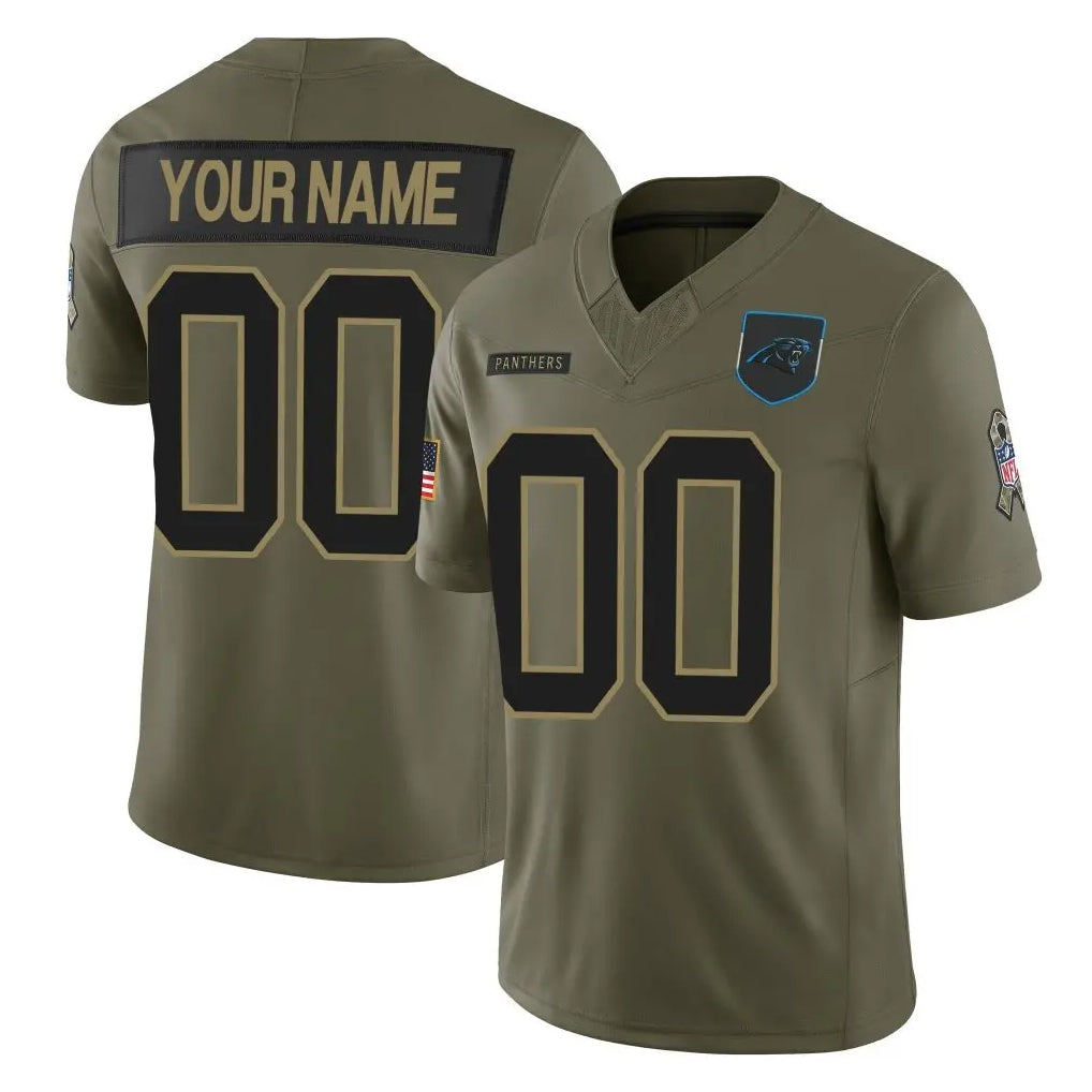 Custom C.Panthers Olive 2025 Salute to Service Limited Home Game Any Name & Numbers Ldoa Stitched Jerseys