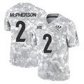 C.Bengals #2 Evan McPherson Player Arctic Camo Salute to Service Limited Ldoa Stitched Jerseys