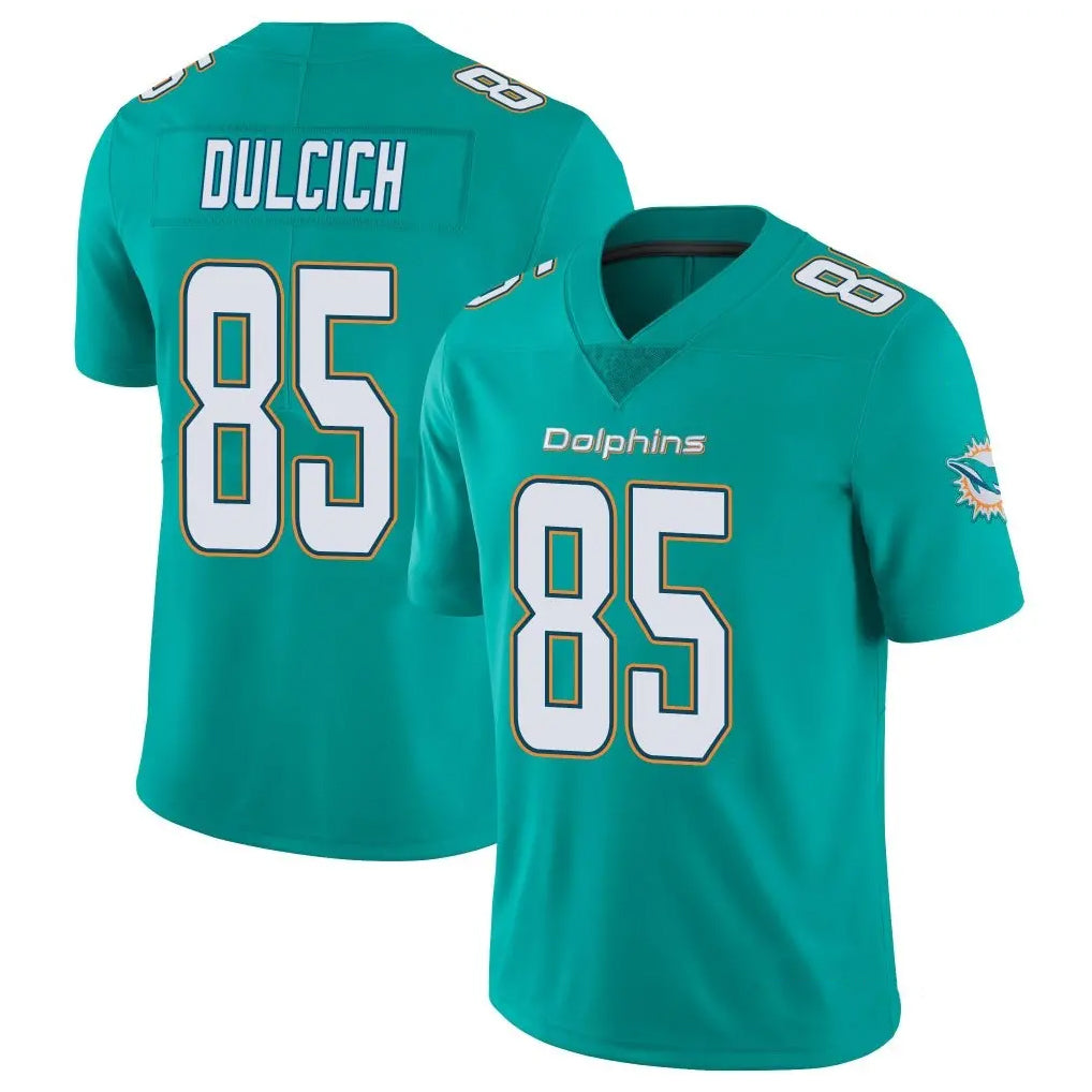 M.Dolphins #85 Greg Dulcich Player Aqua Limited Vapor Untouchable Home Game Ldoa Stitched Jerseys