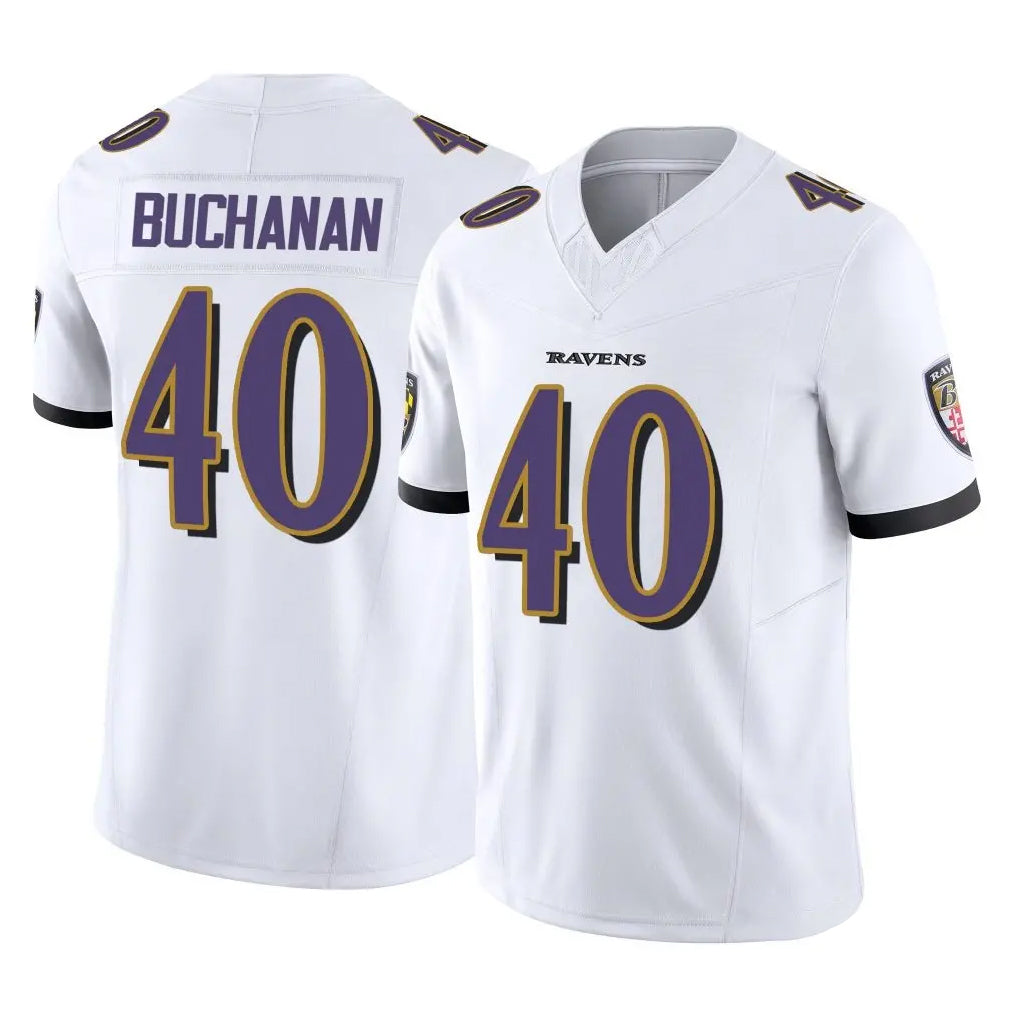 B.Ravens #40 Teddye Buchanan Player White Vapor F.U.S.E. Limited Home Game Ldoa Stitched Jerseys