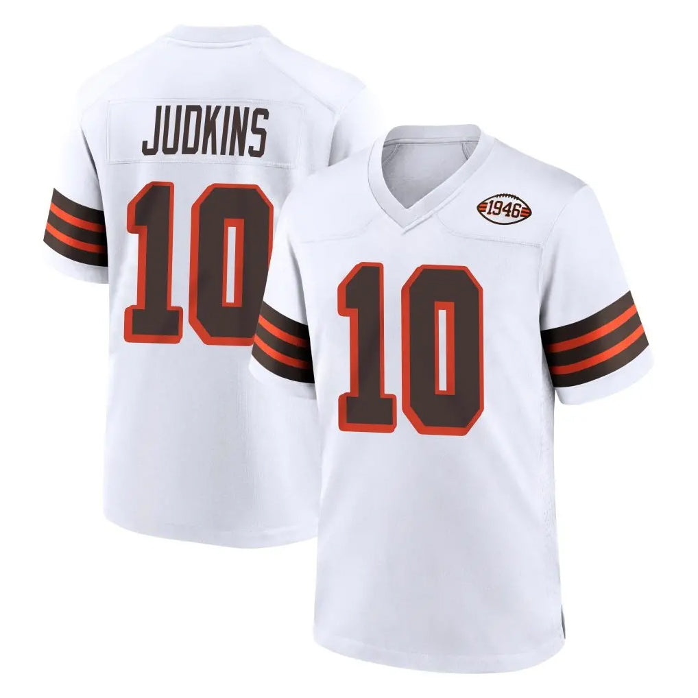 C.Browns #10 Quinshon Judkins Player White Alternate Home Game Ldoa Stitched Jerseys
