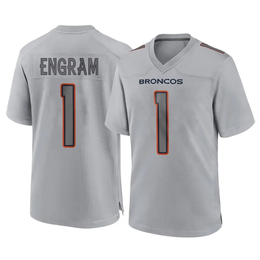 D.Broncos #1 Evan Engram Player Gray Atmosphere Fashion Limited Game Ldoa Stitched Jerseys