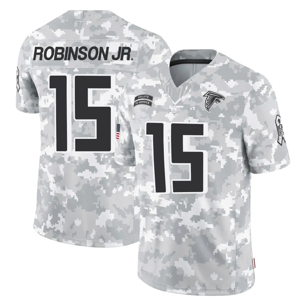 A.Falcons #15 Brian Robinson Player Camo Salute to Service Limited Ldoa Stitched Jerseys