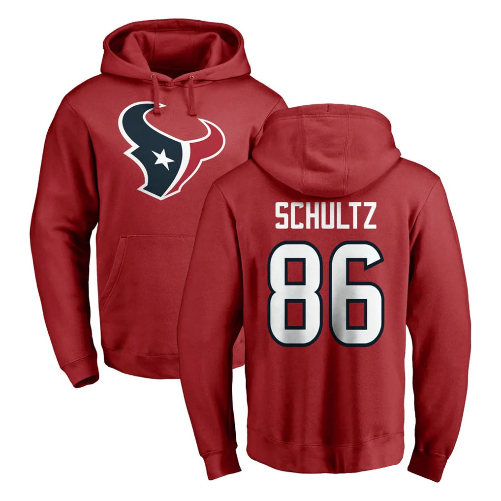 H.Texans #86 Dalton Schultz Player Red Pro Line Pullover Hoodie Limited Game Ldoa Stitched Jerseys