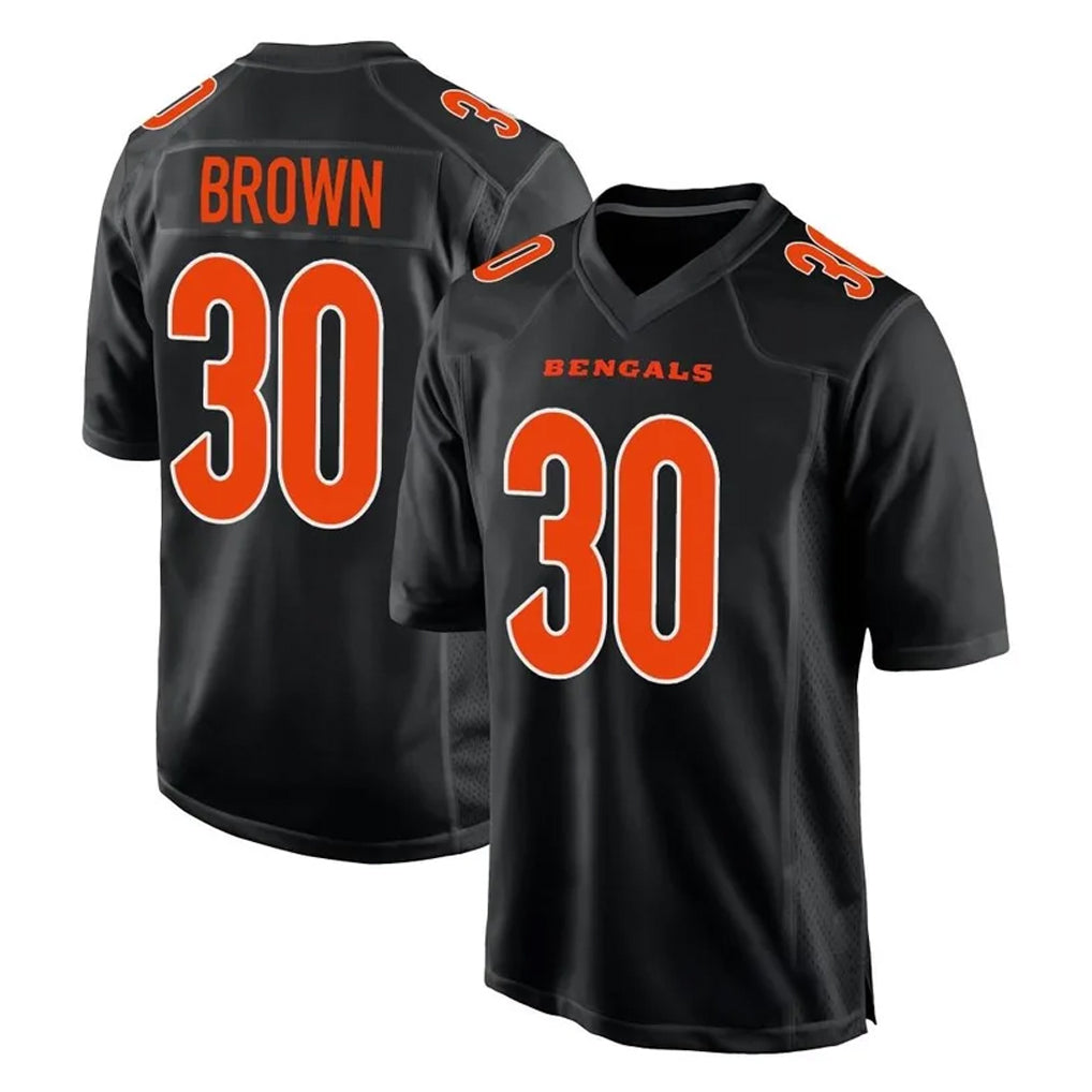 C.Bengals #30 Chase Brown Player Black Fashion Game Ldoa Stitched Jerseys
