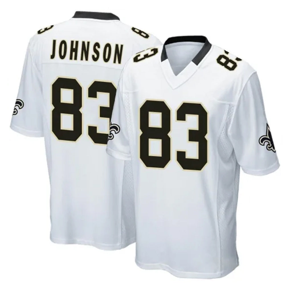 NO.Saints #83 Juwan Johnson Player White Home Game Ldoa Stitched Jerseys