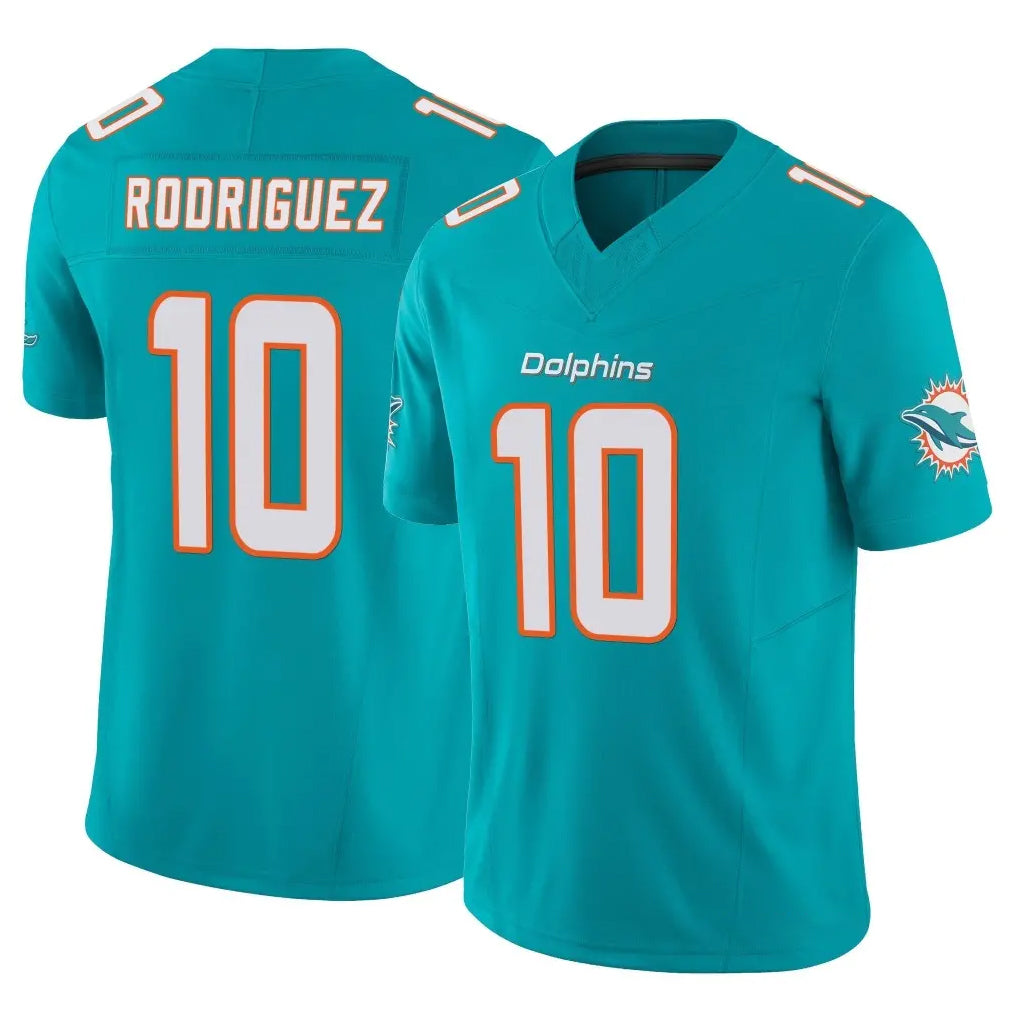 M.Dolphins #10 Jacob Rodriguez Player Aqua Limited Vapor F.U.S.E. Home Game Ldoa Stitched Jerseys